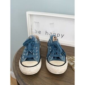 Converse All Star Low Top Teal Canvas Sneakers Womens 6.5 US Skater Y2K Retro